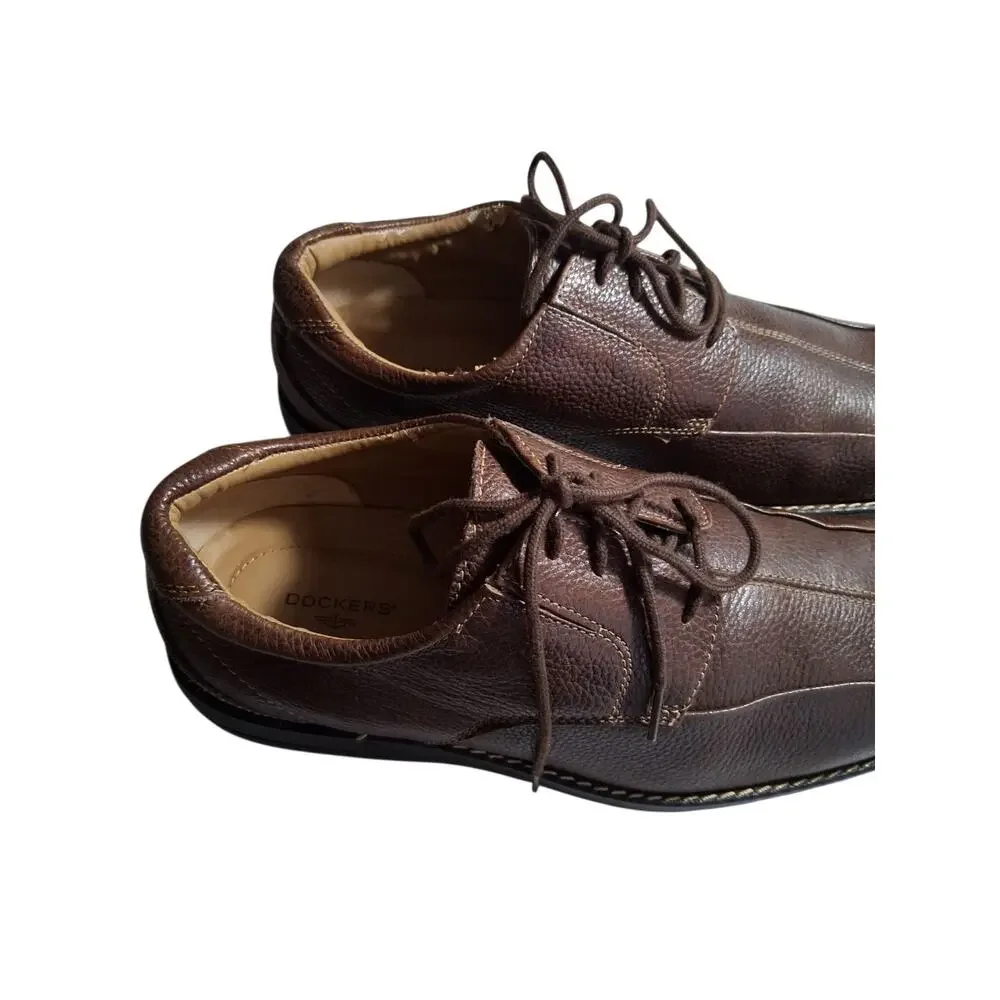 DOCKERS PRO Style‎ Mens size 11M Brown Leather Careerwear Casual Oxford Shoes